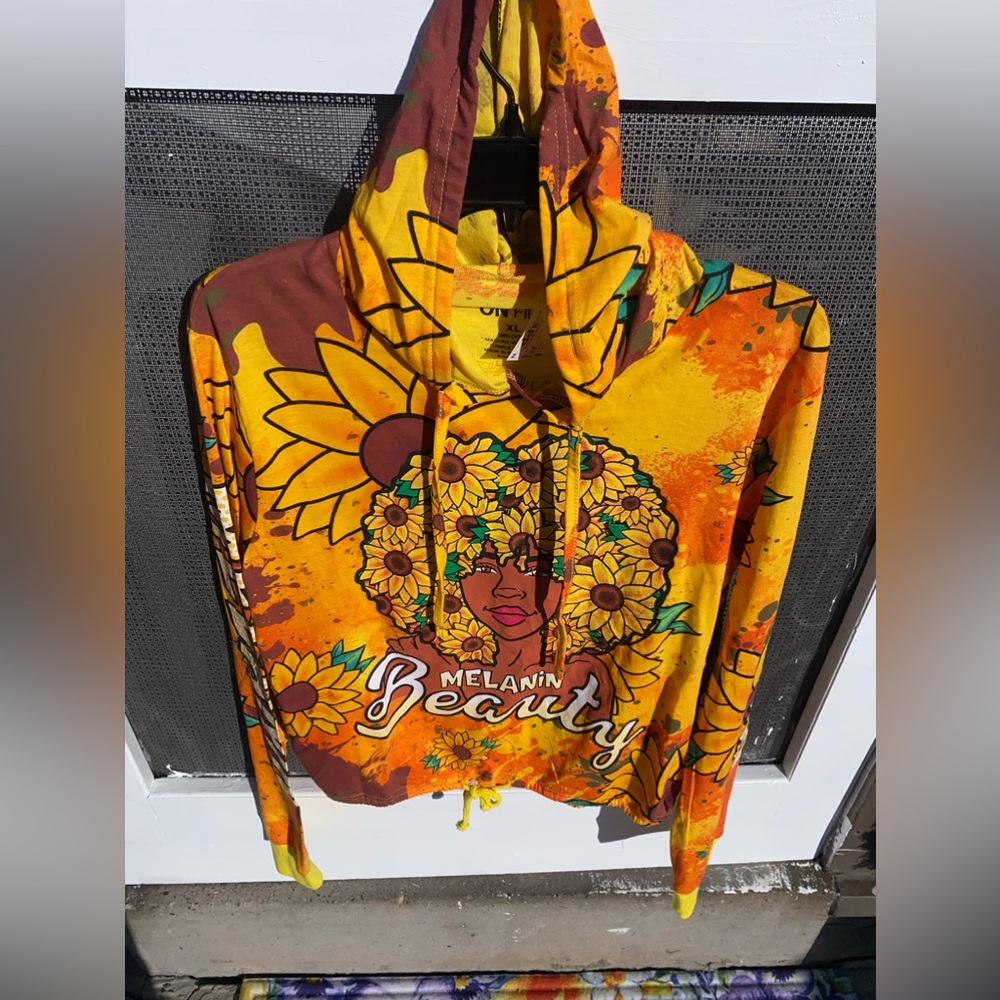 On Fire orange long sleeve hoodie Top brand new with tag colorful sz XL regular
